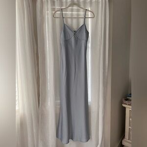 NEW silk Elegant Light Blue Maxi Dress. A5
